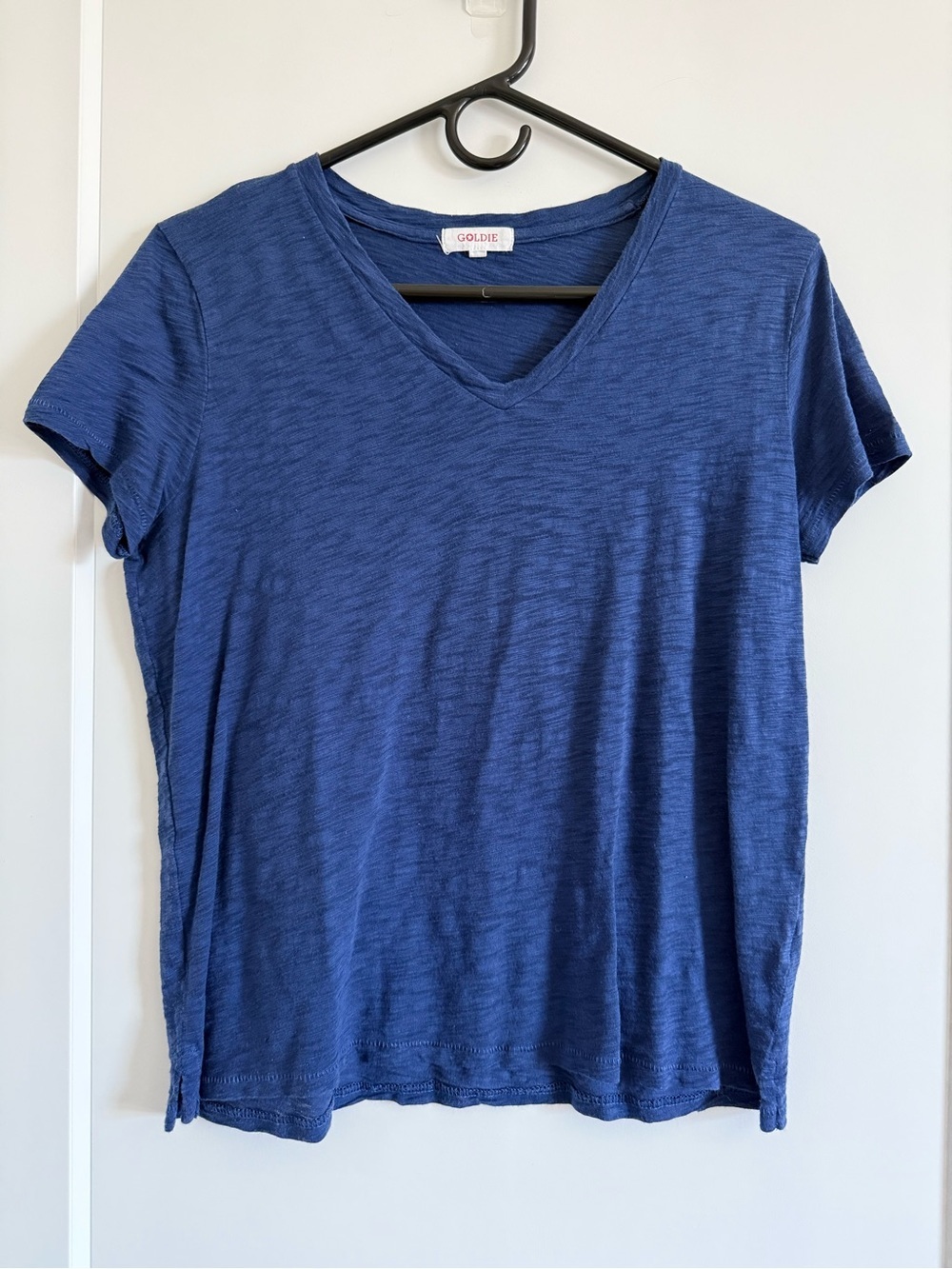 Goldie Navy Slub V-Neck Tee